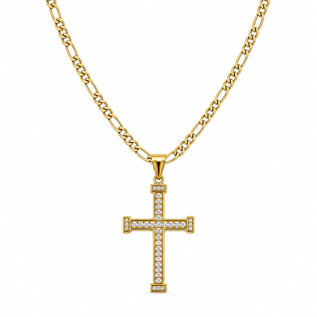 CADENA CARTIER -DIJE CRUZ PIEDRAS - Hombre