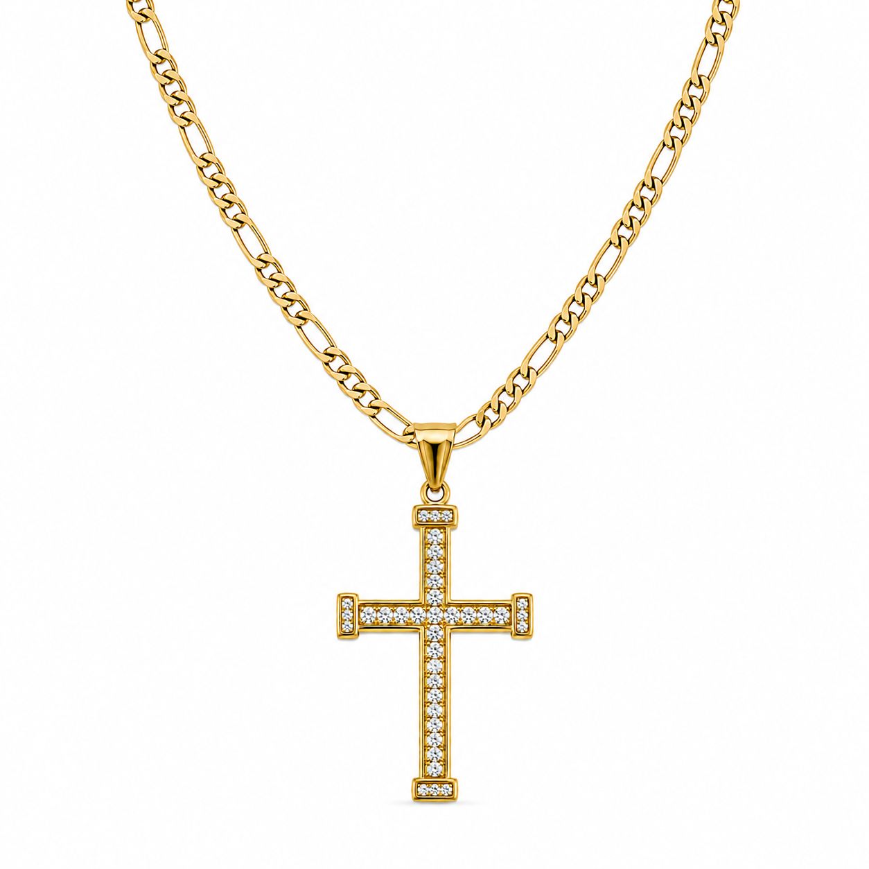 CADENA CARTIER -DIJE CRUZ PIEDRAS - Hombre