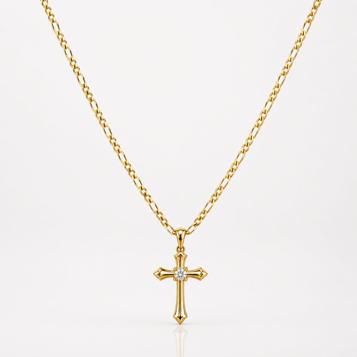 CADENA CARTIER + DIJE CRUZ PIEDRA - Mujer