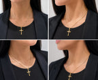 CADENA CARTIER + DIJE CRUZ PIEDRA - Mujer