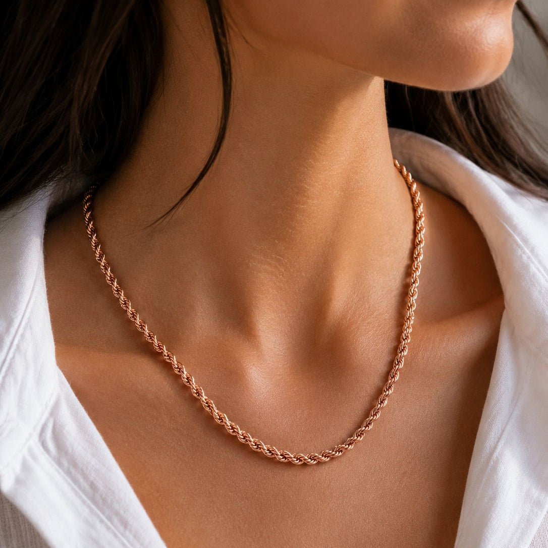 CADENA LAZO ORO ROSADO - Mujer