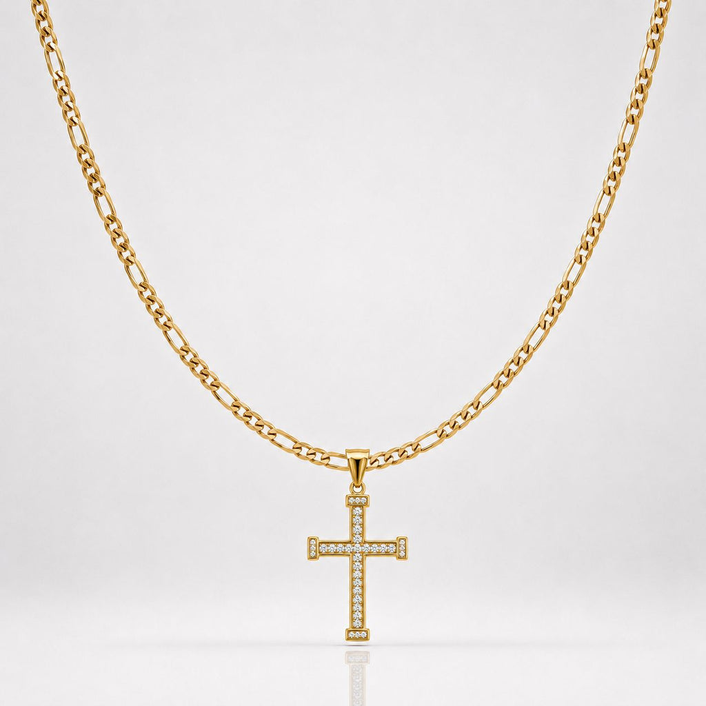 CADENA CARTIER -DIJE CRUZ PIEDRAS - Hombre