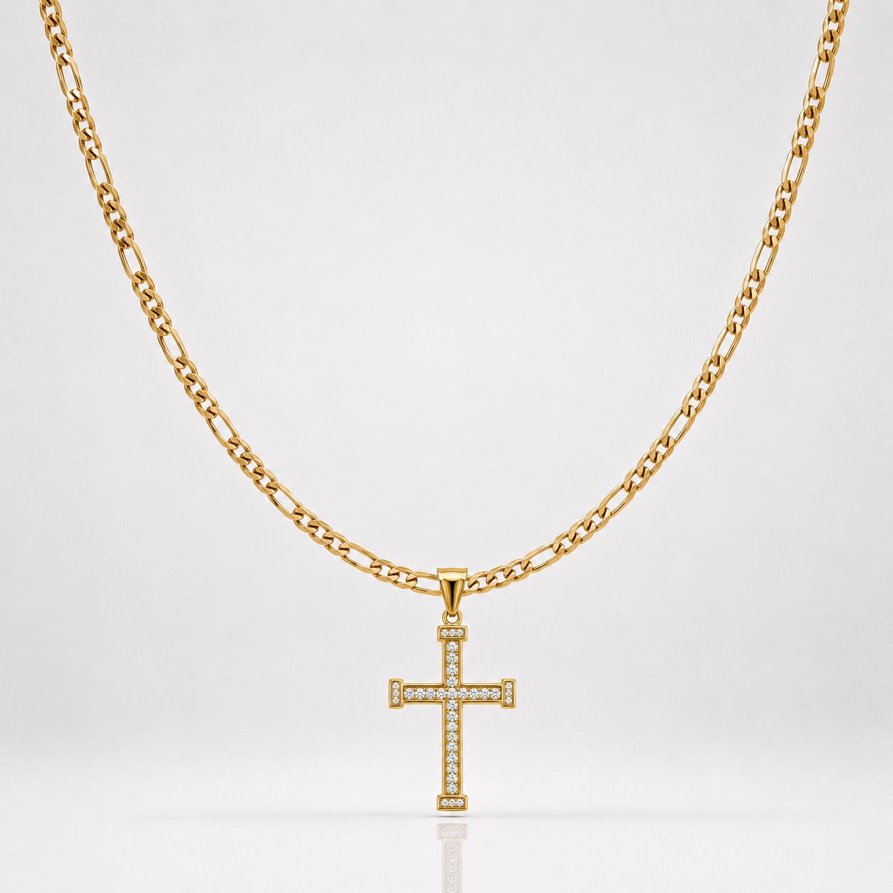 CADENA CARTIER -DIJE CRUZ PIEDRAS - Hombre